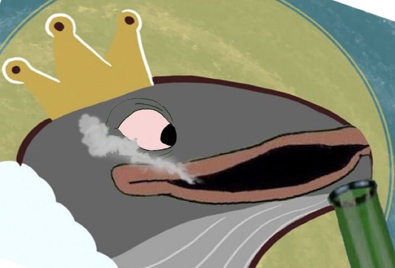 The Bong Rip — Midas Whale character in psychedelic counterculture style, embodying Deadhead lot energy